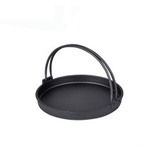 Portable Cast Iron BBQ Pan Frying Cooking Pan with Handle Home Appliance Parts